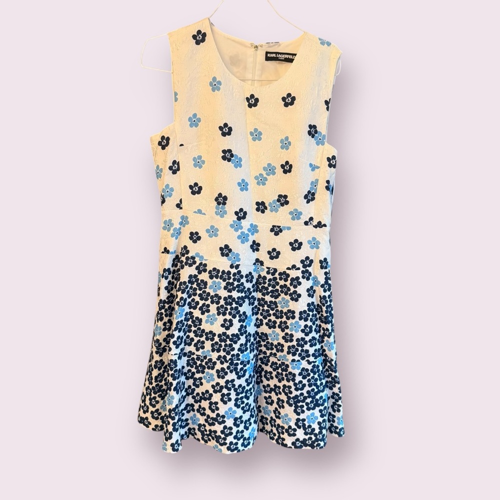 🌸 KARL LAGERFELD PARIS Floral Fit & Flare Dress | Size 12 | NWT 🌸